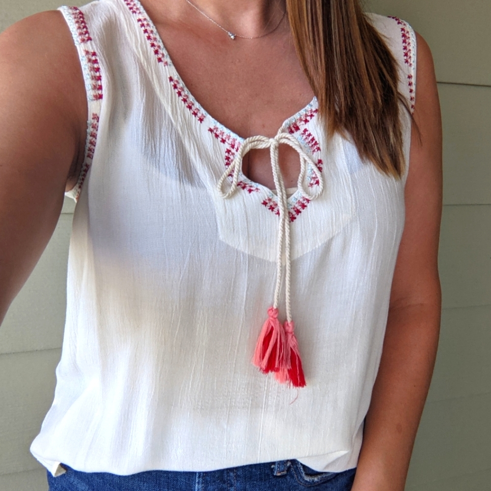 Embroidered Tank NWOT